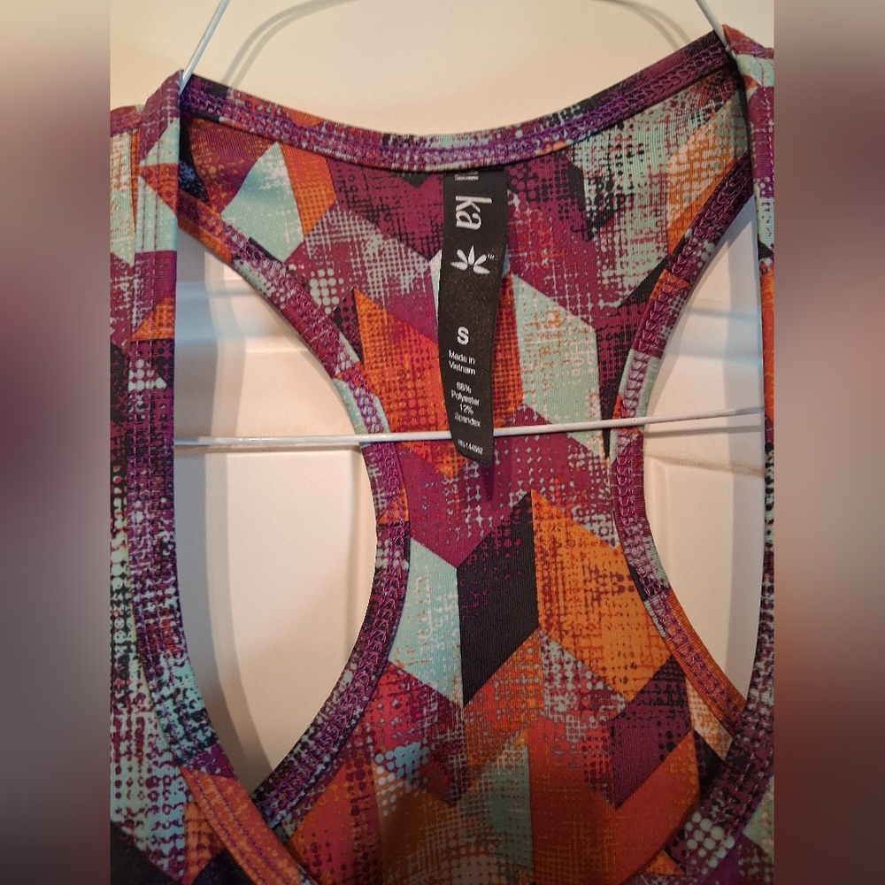 Lukka Workout Tank Top Womens Small Chevron Print Polyester Racerback